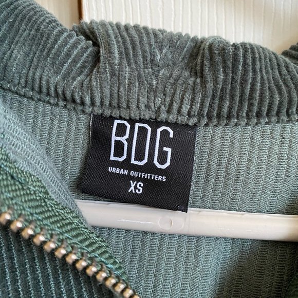 BDG Green Corduroy Hooded Cropped Jacket XS - Picture 9 of 16